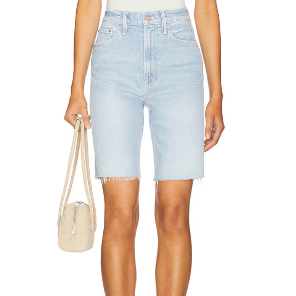 Mother denim high waisted rider Bermuda short fray in cowabunga NWT